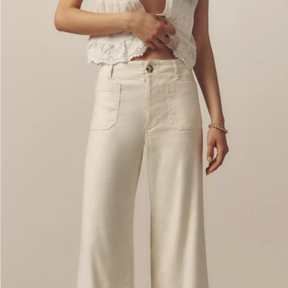Stylish Cream Wide-Leg Pants